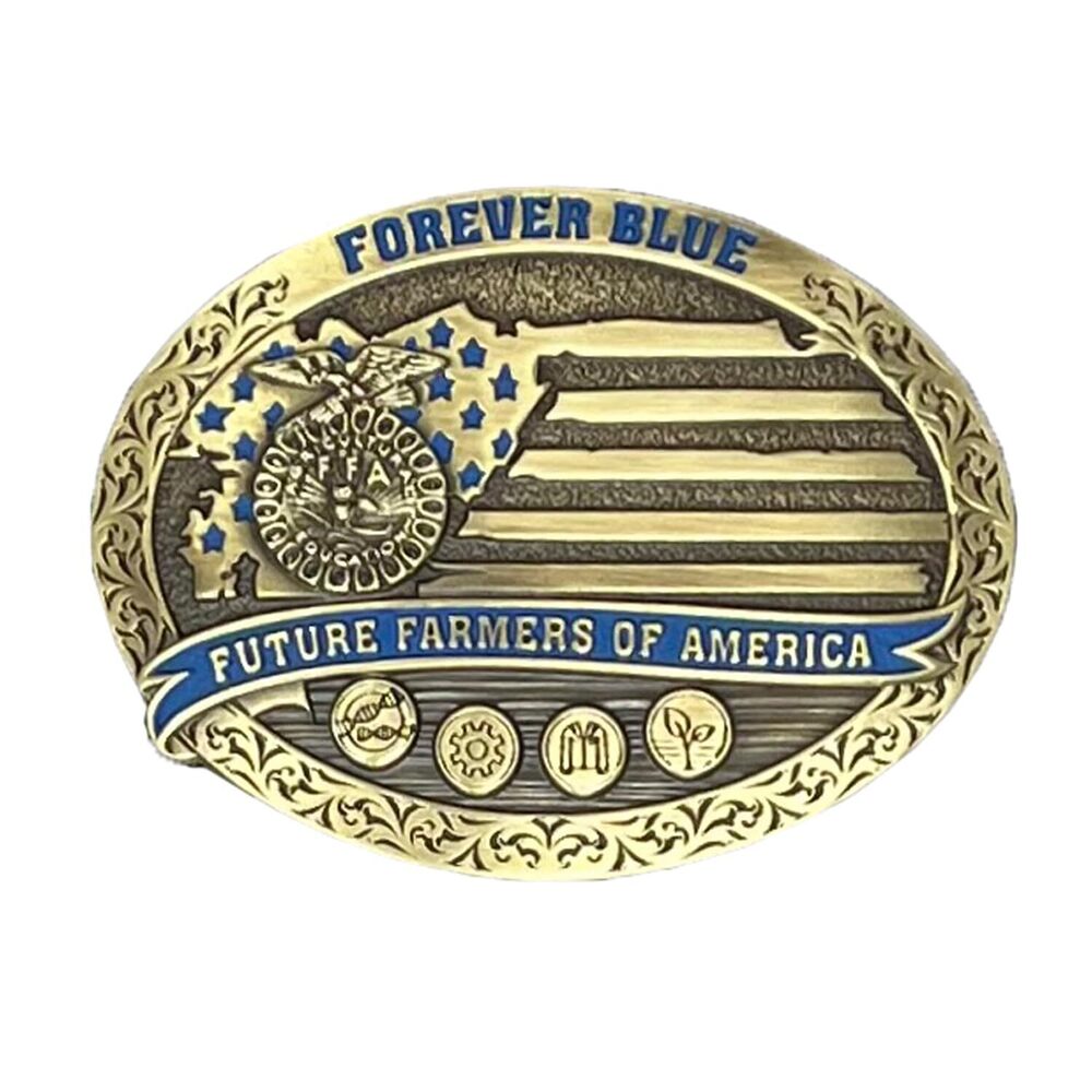 5960 FFA Future Farmers of America Attitude Belt Buckle Forever Blue
